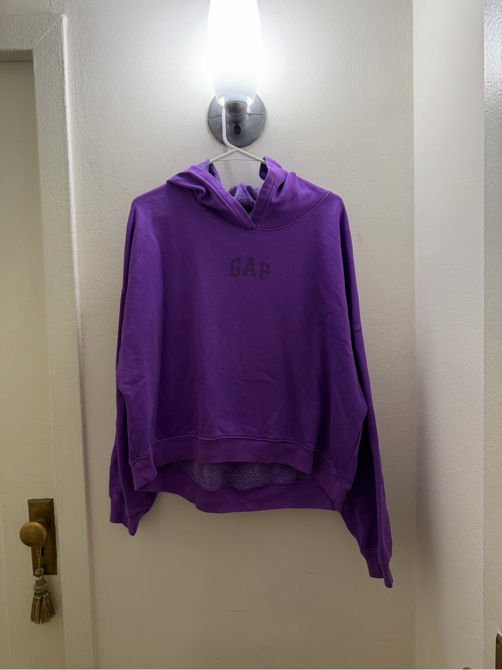 Gap VintageSoft Crop Logo Hoodie Sweatshirt L